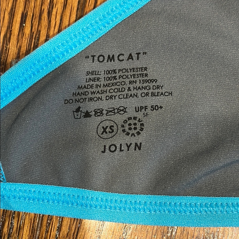 NWT! Jolyn Tomcat bikini top XS Hawaii blue - Picture 3 of 3